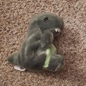 Gray Plush Dinosaur Toy
